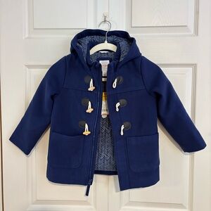 Cat & Jack Navy Kids Hooded Toggle Duffle Coat Sz 5T